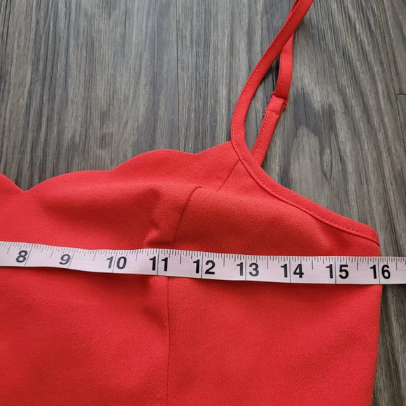 Market and Spruce Womens Mini Dress Size M Orange Solid Polyester Sleeveless - Picture 7 of 9